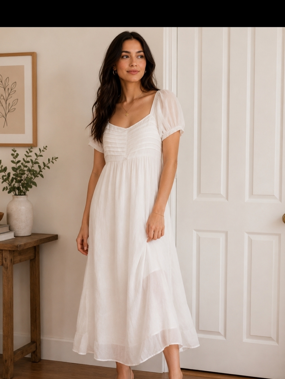 Lily Rose White Puff Sleeve Maxi Dress